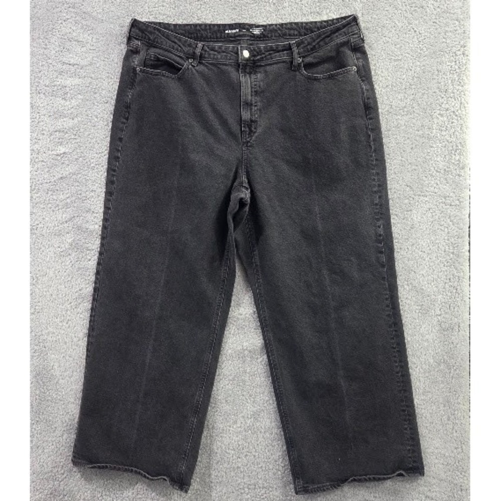 Old Navy Jeans‎ Women's 20 Black Sky-Hi Wide Leg Extra High Rise Secret Smooth